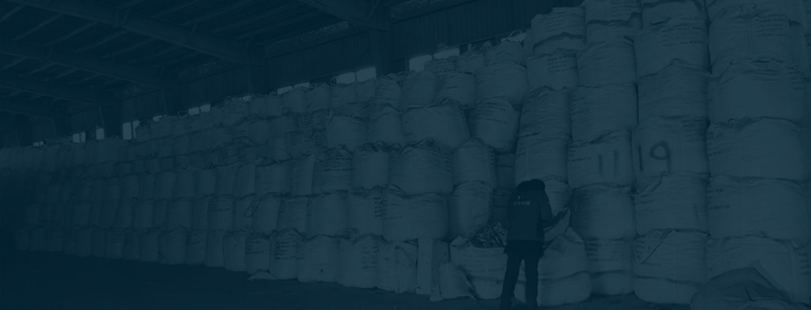 Bulk bags stored in a warehouse, ready to ship
