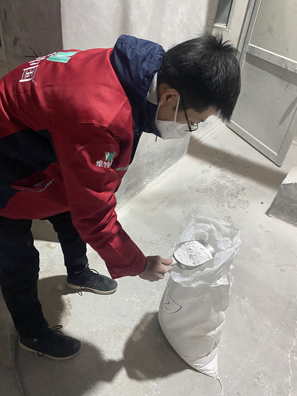 WIT inspector checking a sample bag