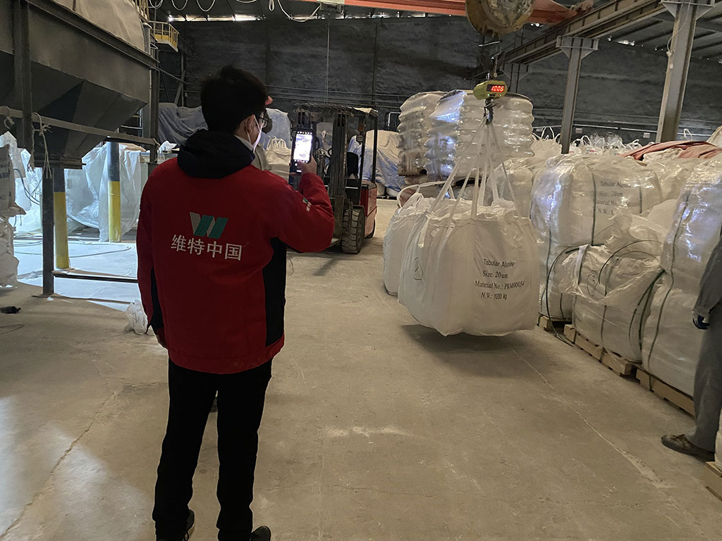 Bulk bags loaded by forklift for shipment